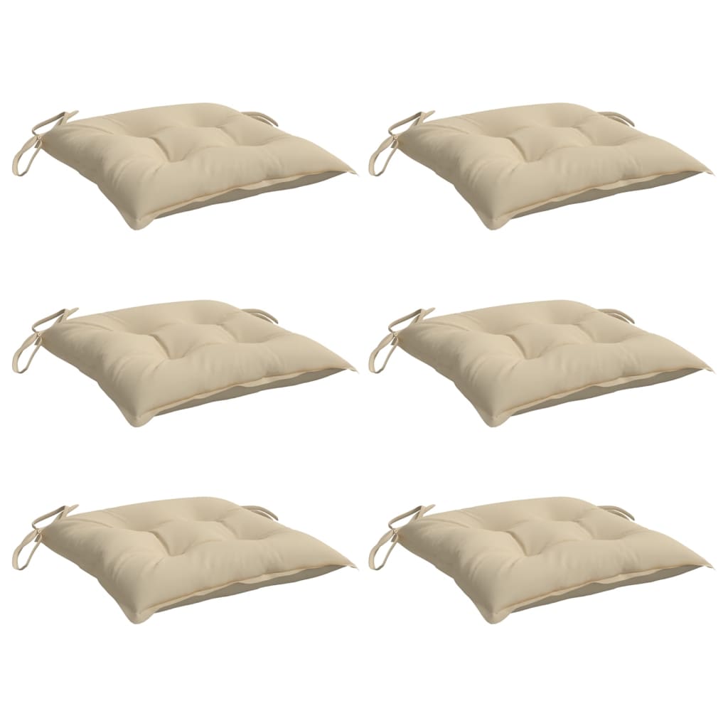 Cuscini per Sedia 6 pz Beige 40x40x7 cm in Tessuto Oxford - homemem39