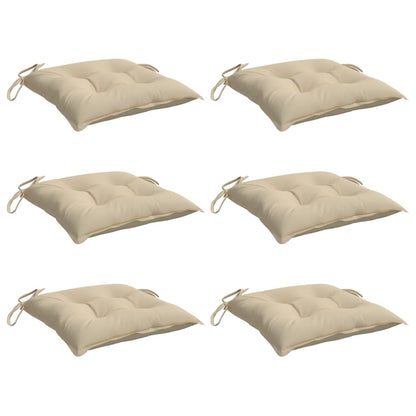 Cuscini per Sedia 6 pz Beige 40x40x7 cm in Tessuto Oxford - homemem39