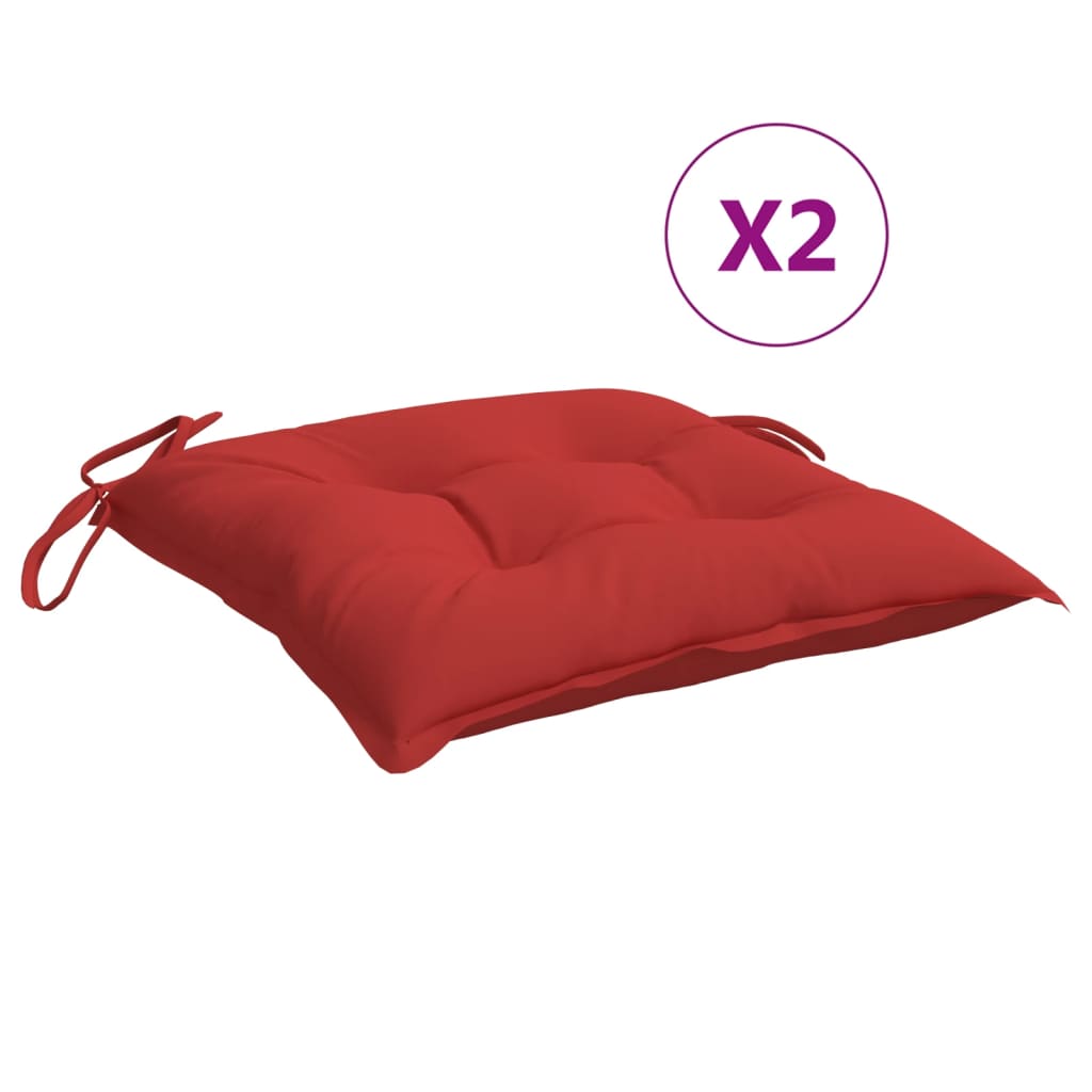 Cuscini per Sedia 2 pz Rossi 40x40x7 cm in Tessuto Oxford | homemem39