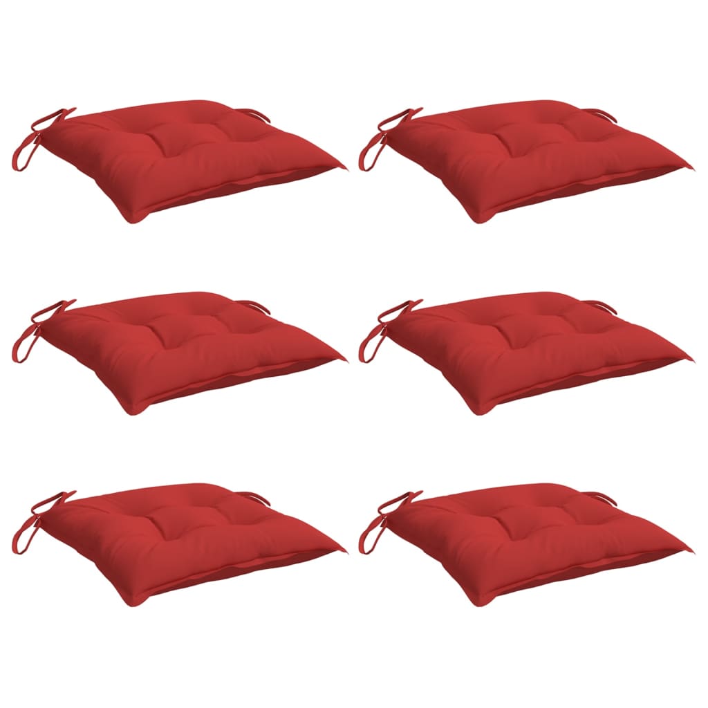 Cuscini per Sedia 6 pz Rossi 40x40x7 cm in Tessuto Oxford | homemem39