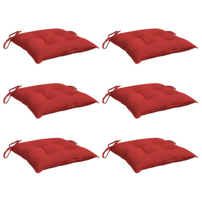 Cuscini per Sedia 6 pz Rossi 40x40x7 cm in Tessuto Oxford | homemem39