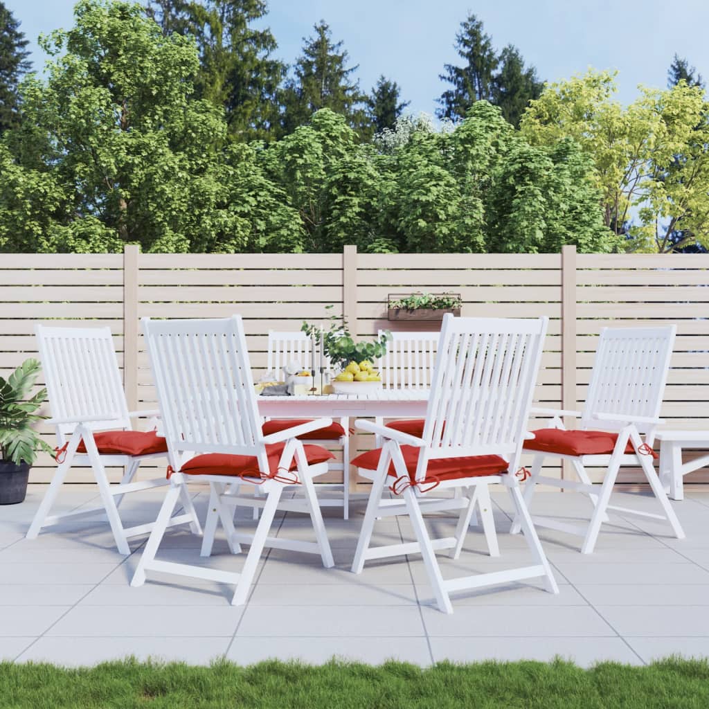 Cuscini per Sedia 6 pz Rossi 40x40x7 cm in Tessuto Oxford | homemem39