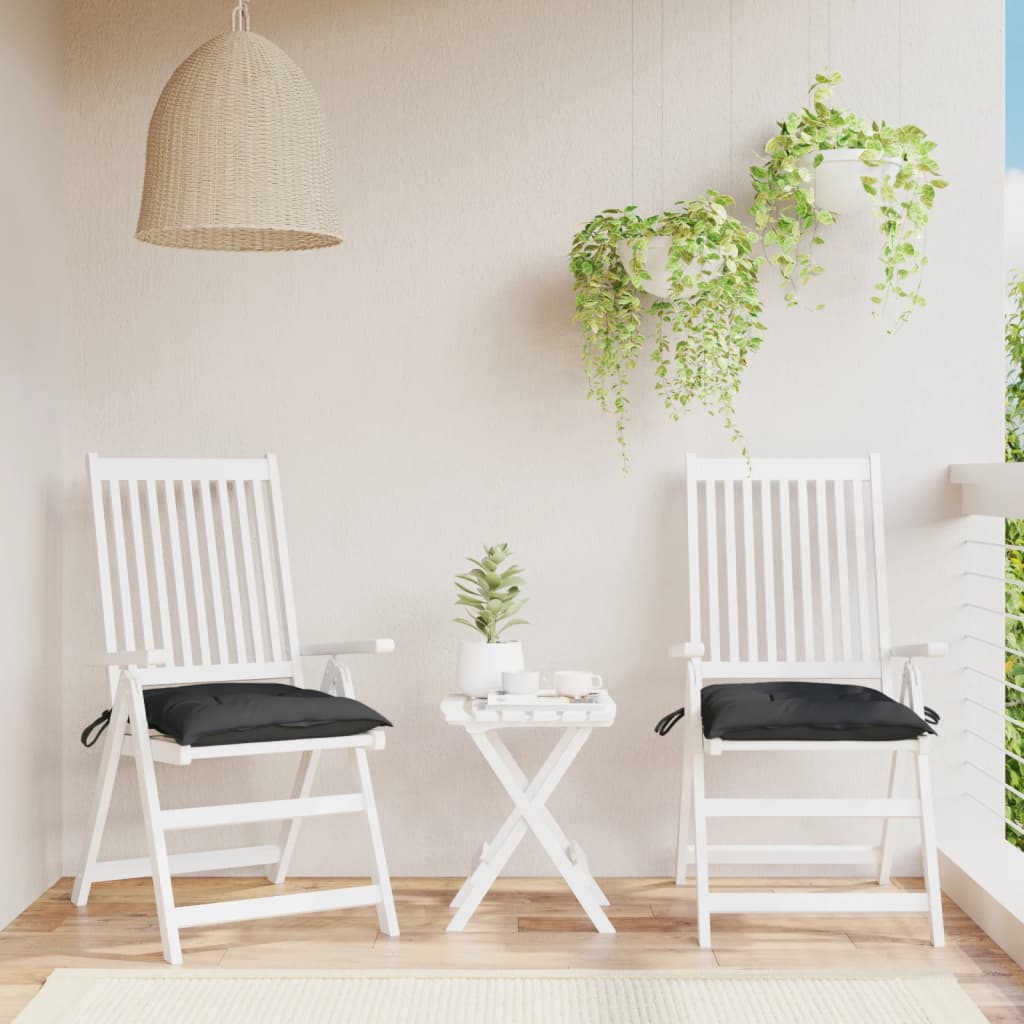 Cuscini per Sedia 2 pz Neri 40x40x7 cm in Tessuto Oxford | homemem39