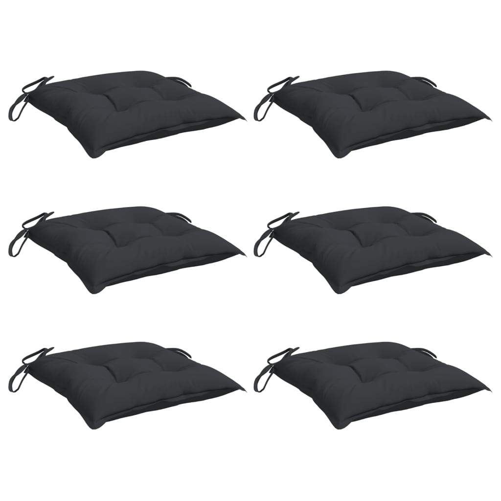 Cuscini per Sedia 6 pz Neri 40x40x7 cm in Tessuto Oxford | homemem39