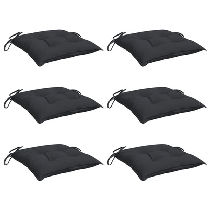 Cuscini per Sedia 6 pz Neri 40x40x7 cm in Tessuto Oxford | homemem39