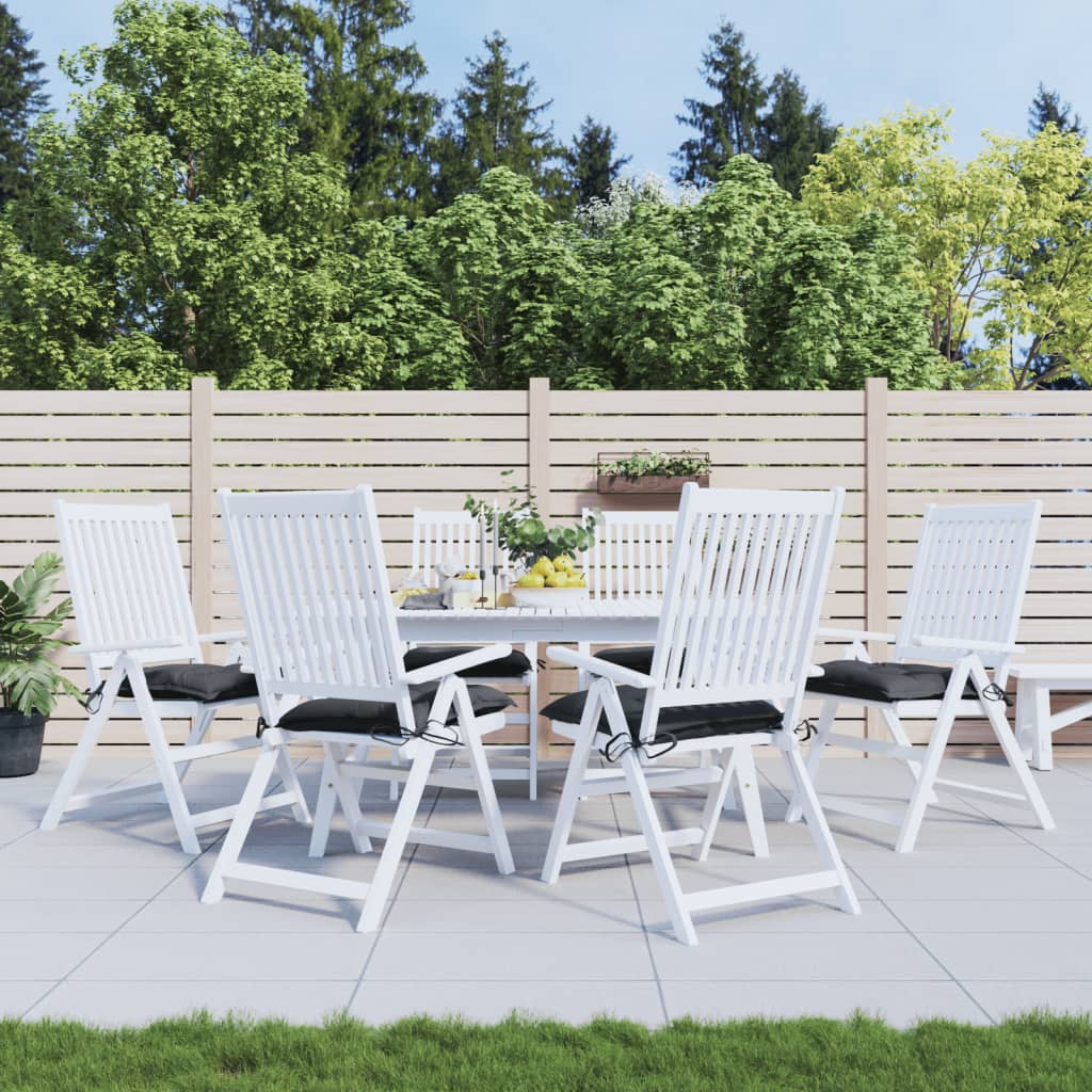 Cuscini per Sedia 6 pz Neri 40x40x7 cm in Tessuto Oxford | homemem39