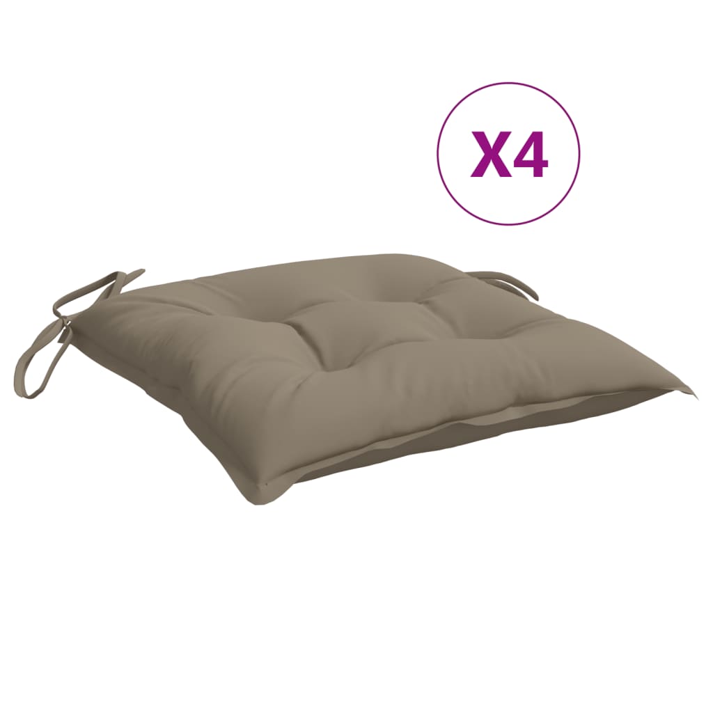 Cuscini per Sedia 4 pz Tortora 40x40x7 cm in Tessuto Oxford | homemem39