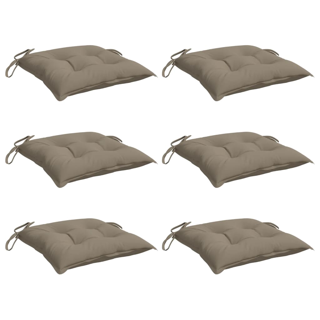 Cuscini per Sedia 6 pz Tortora 40x40x7 cm in Tessuto Oxford | homemem39
