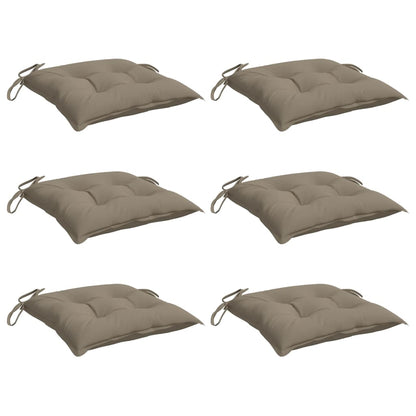 Cuscini per Sedia 6 pz Tortora 40x40x7 cm in Tessuto Oxford | homemem39