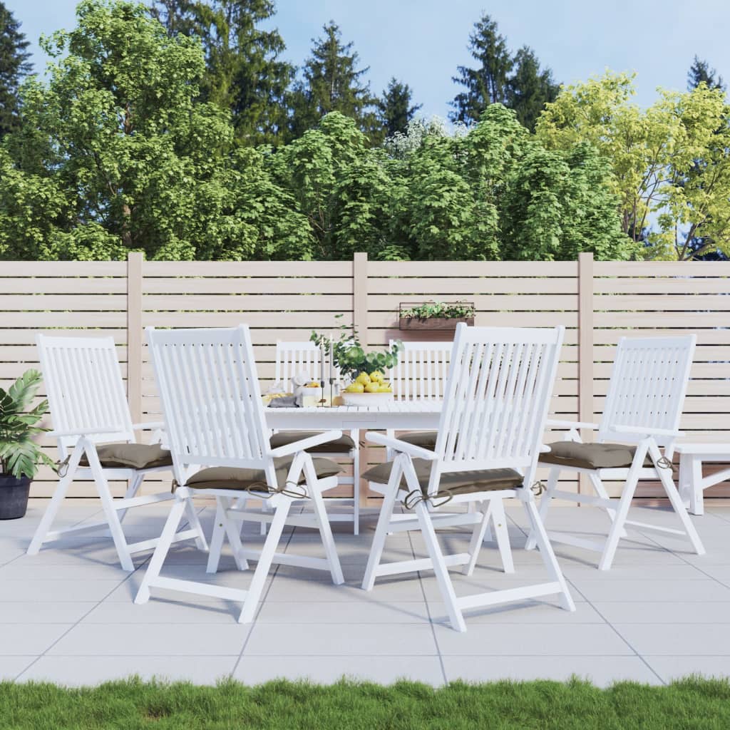 Cuscini per Sedia 6 pz Tortora 40x40x7 cm in Tessuto Oxford | homemem39