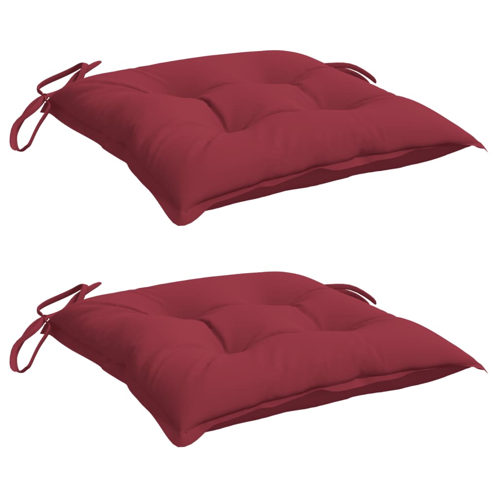Cuscini per Sedia 2 pz Rosso Vino 40x40x7 cm in Tessuto Oxford - homemem39