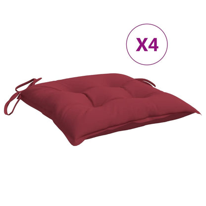 Cuscini per Sedia 4 pz Rosso Vino 40x40x7 cm in Tessuto Oxford | homemem39