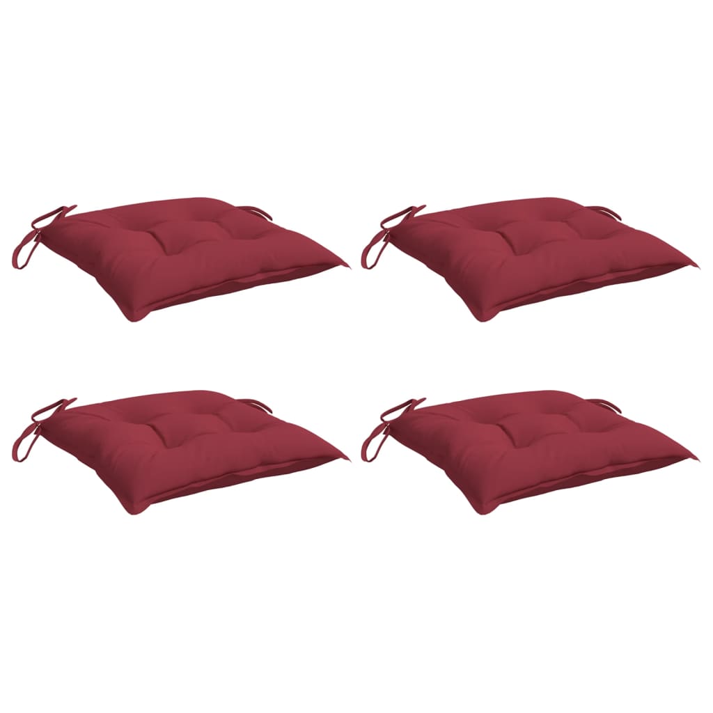 Cuscini per Sedia 4 pz Rosso Vino 40x40x7 cm in Tessuto Oxford | homemem39
