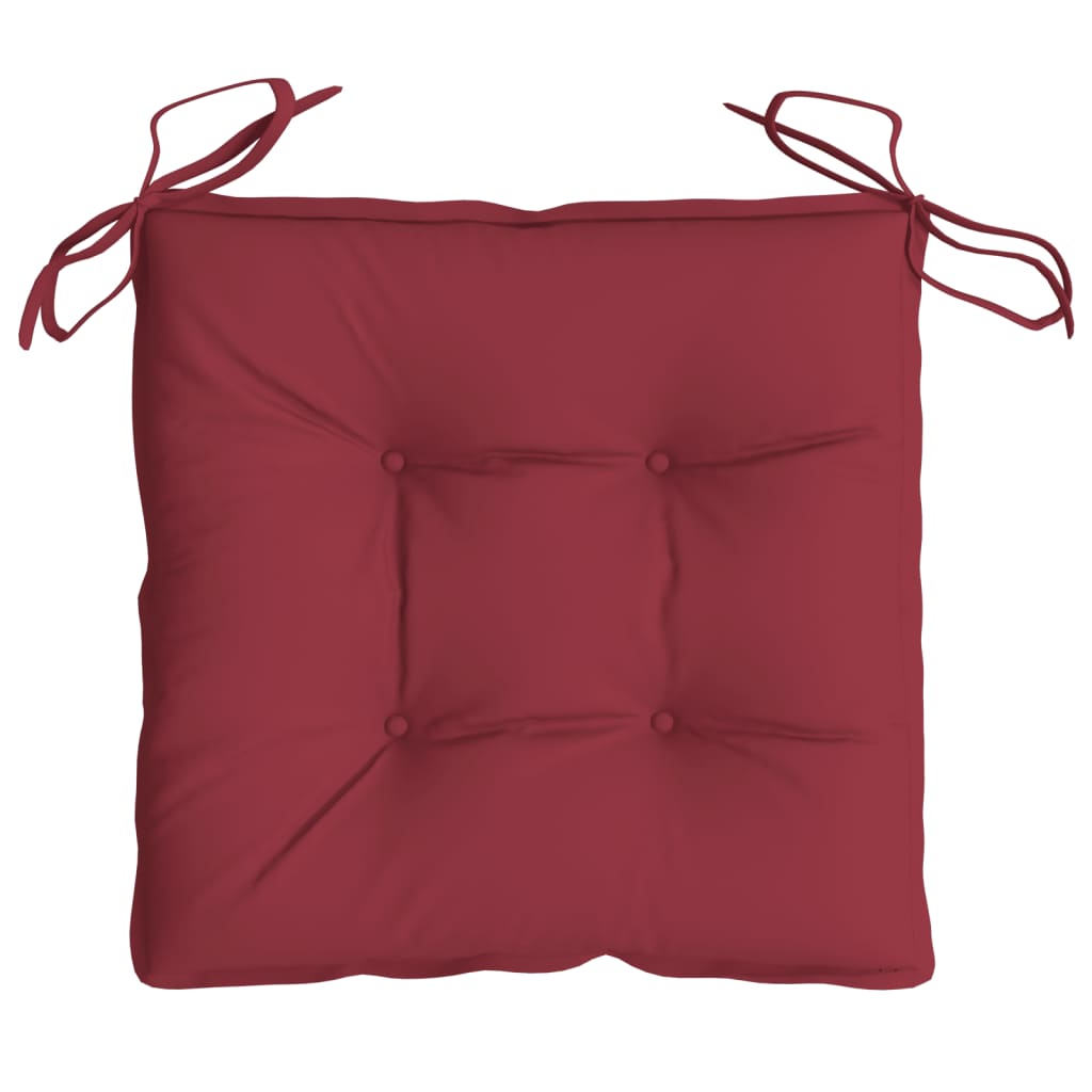 Cuscini per Sedia 4 pz Rosso Vino 40x40x7 cm in Tessuto Oxford