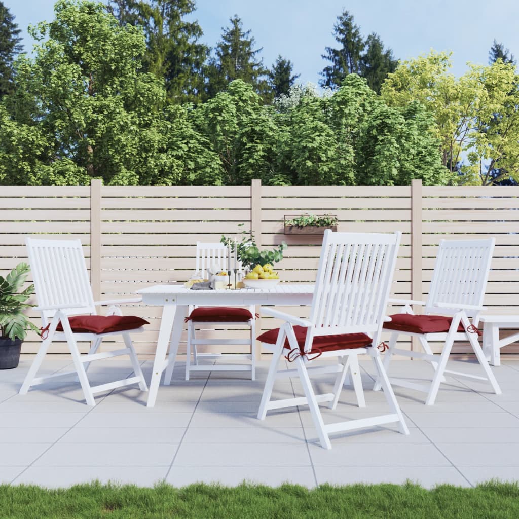 Cuscini per Sedia 4 pz Rosso Vino 40x40x7 cm in Tessuto Oxford | homemem39