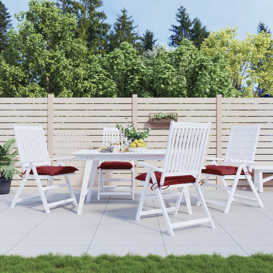 Cuscini per Sedia 4 pz Rosso Vino 40x40x7 cm in Tessuto Oxford | homemem39