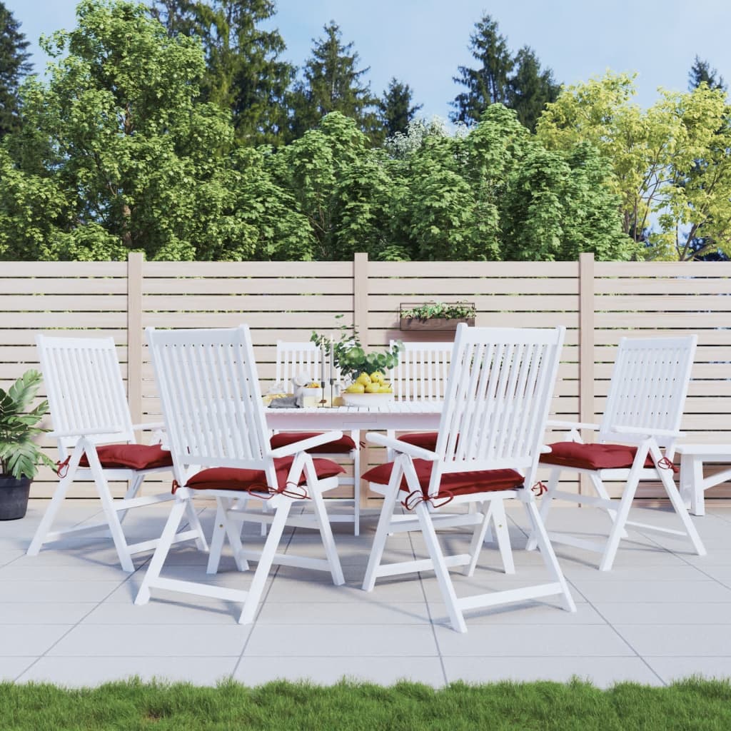 Cuscini per Sedia 6 pz Rosso Vino 40x40x7 cm in Tessuto Oxford | homemem39