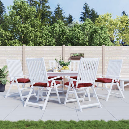 Cuscini per Sedia 6 pz Rosso Vino 40x40x7 cm in Tessuto Oxford | homemem39