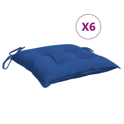 Cuscini per Sedia 6 pz Blu 40x40x7 cm in Tessuto Oxford | homemem39