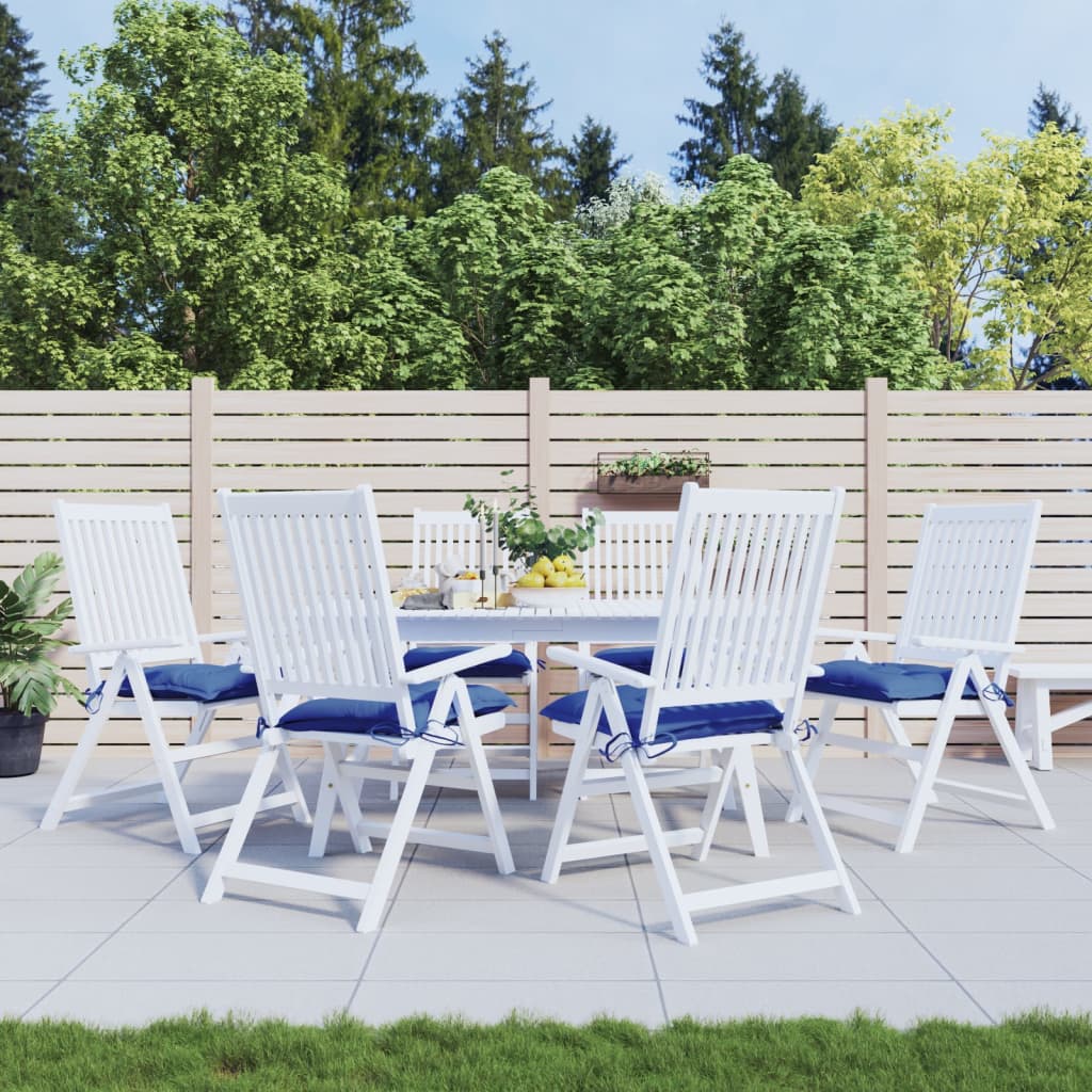 Cuscini per Sedia 6 pz Blu 40x40x7 cm in Tessuto Oxford | homemem39