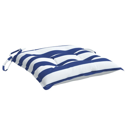 Cuscini per Sedia 2pz Strisce Bianche e Blu 40x40x7 cm Tessuto | homemem39