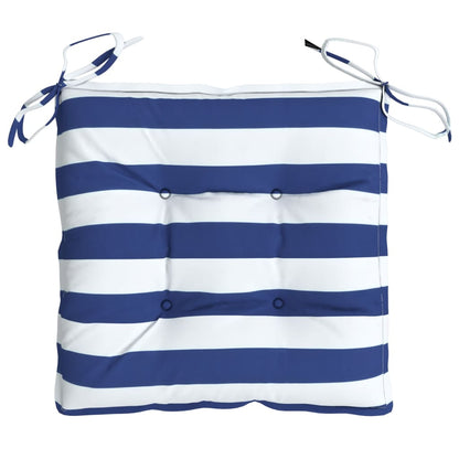 Cuscini per Sedia 2pz Strisce Bianche e Blu 40x40x7 cm Tessuto | homemem39