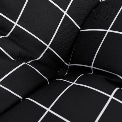 Cuscini per Sedia 2pz Motivo a Quadri Nero 40x40x7 cm Tessuto