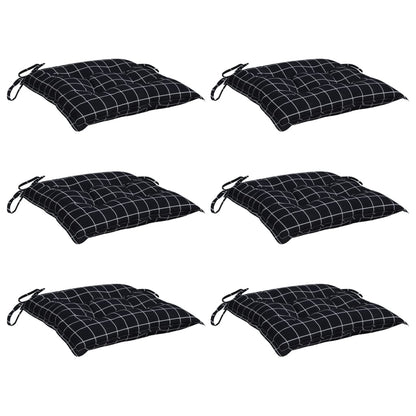 Cuscini per Sedia 6 pz Motivo a Quadri Nero 40x40x7 cm Tessuto - homemem39