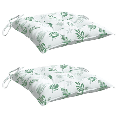 Cuscini per Sedia 2 pz Motivo a Foglie 40x40x7 cm Tessuto | homemem39