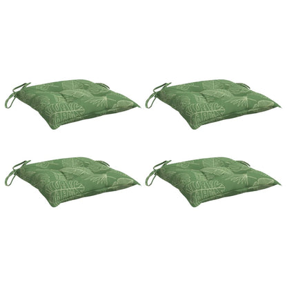 Cuscini per Sedia 4 pz Motivo a Foglie 40x40x7 cm Tessuto