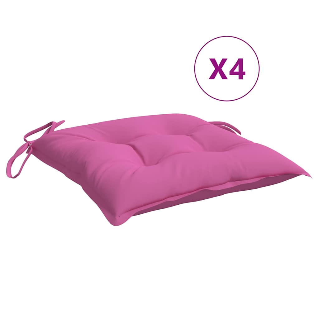 Cuscini per Sedia 4pz Rosa 40x40x7 cm Tessuto
