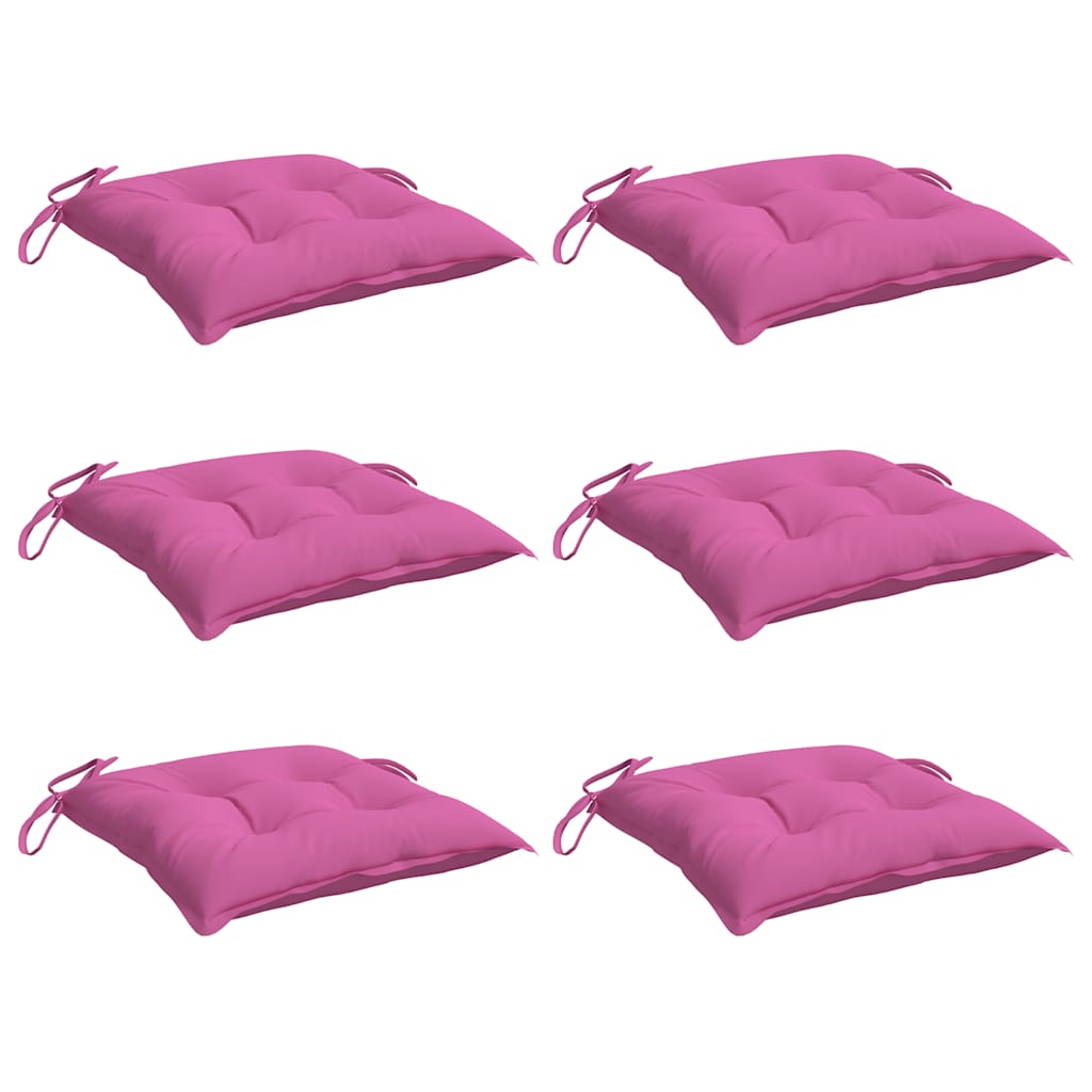 Cuscini per Sedia 6 pz Rosa 40x40x7 cm in Tessuto