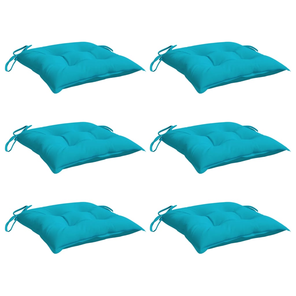 Cuscini per Sedia 6 pz Turchese 40x40x7 cm in Tessuto | homemem39