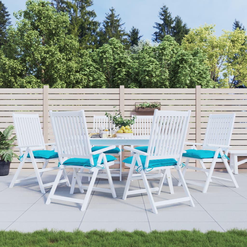 Cuscini per Sedia 6 pz Turchese 40x40x7 cm in Tessuto | homemem39