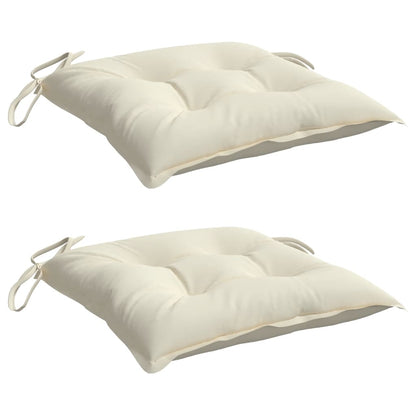 Cuscini per Sedia 2 pz Bianco Crema 50x50x7cm in Tessuto Oxford | homemem39