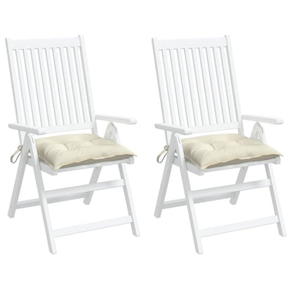 Cuscini per Sedia 2 pz Bianco Crema 50x50x7cm in Tessuto Oxford