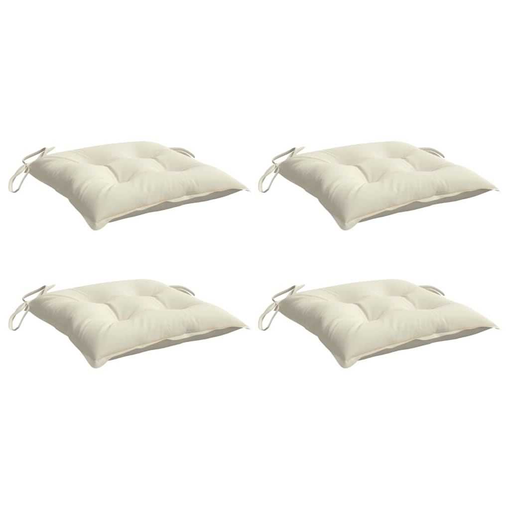 Cuscini per Sedia 4 pz Bianco Crema 50x50x7cm in Tessuto Oxford