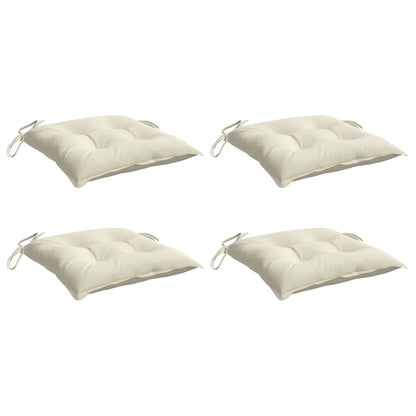 Cuscini per Sedia 4 pz Bianco Crema 50x50x7cm in Tessuto Oxford