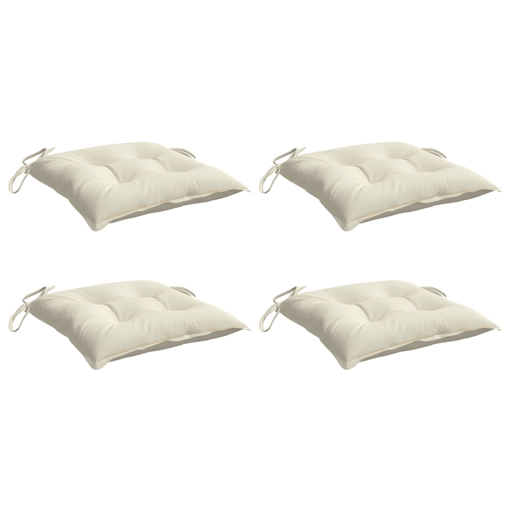 Chair Cushions 4 pcs Cream White 50x50x7cm in Oxford Fabric