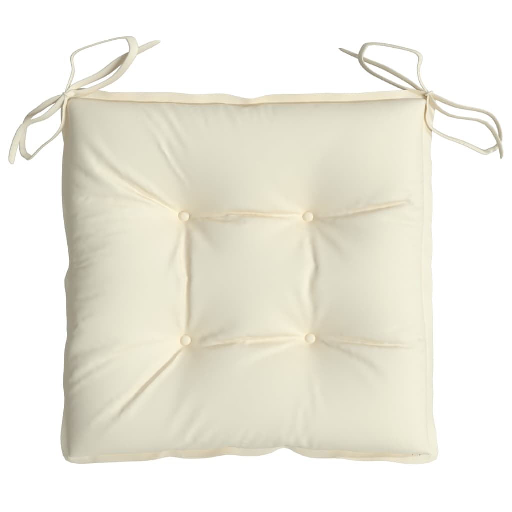 Cuscini per Sedia 6 pz Bianco Crema 50x50x7cm in Tessuto Oxford | homemem39