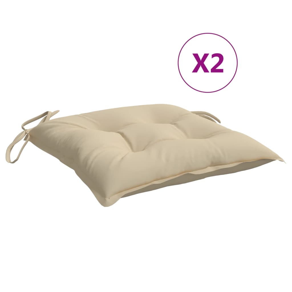 Cuscini per Pallet 2 pz Beige 50x50x7 cm Tessuto Oxford | homemem39