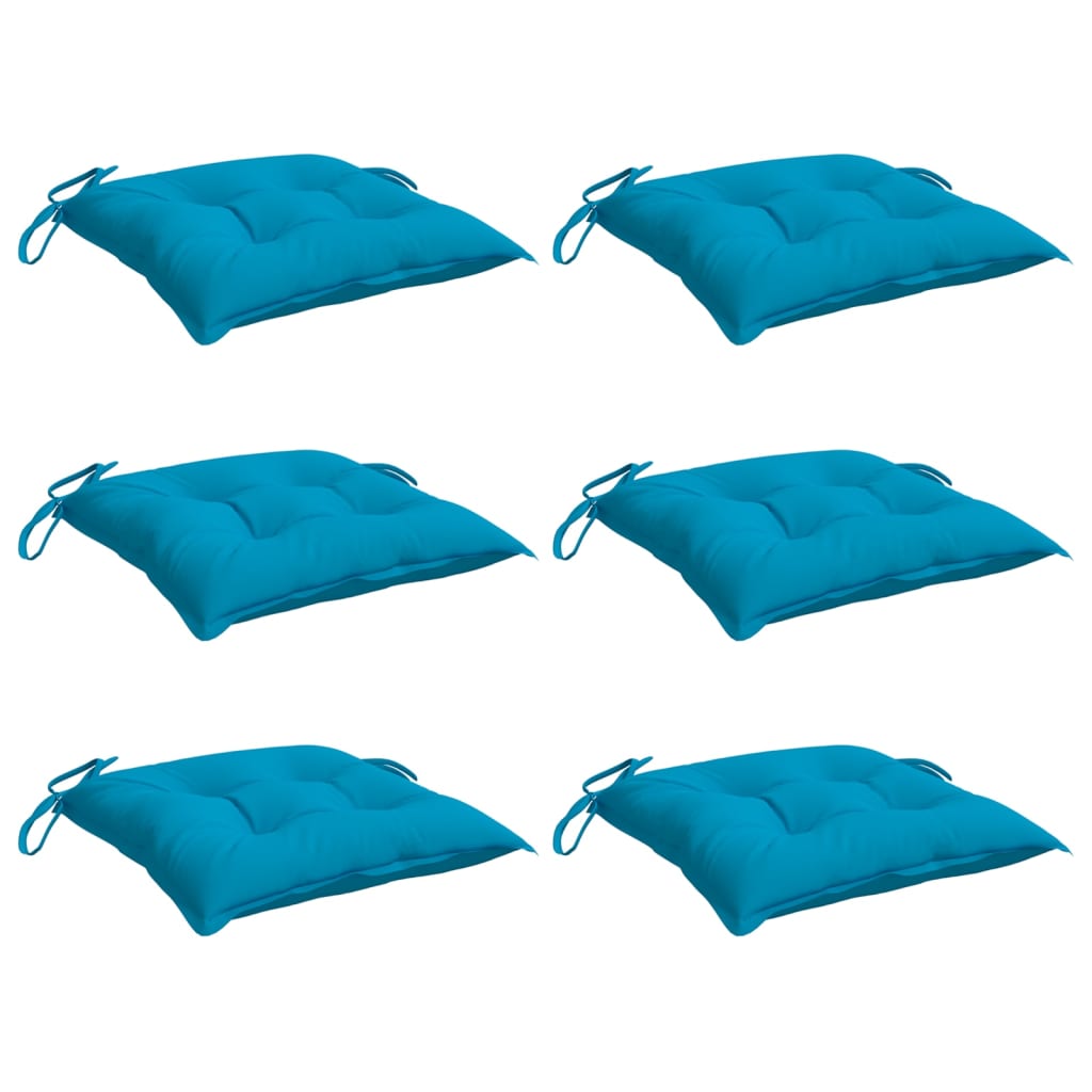 Cuscini per Pallet 6 pz Azzurri 50x50x7 cm in Tessuto Oxford