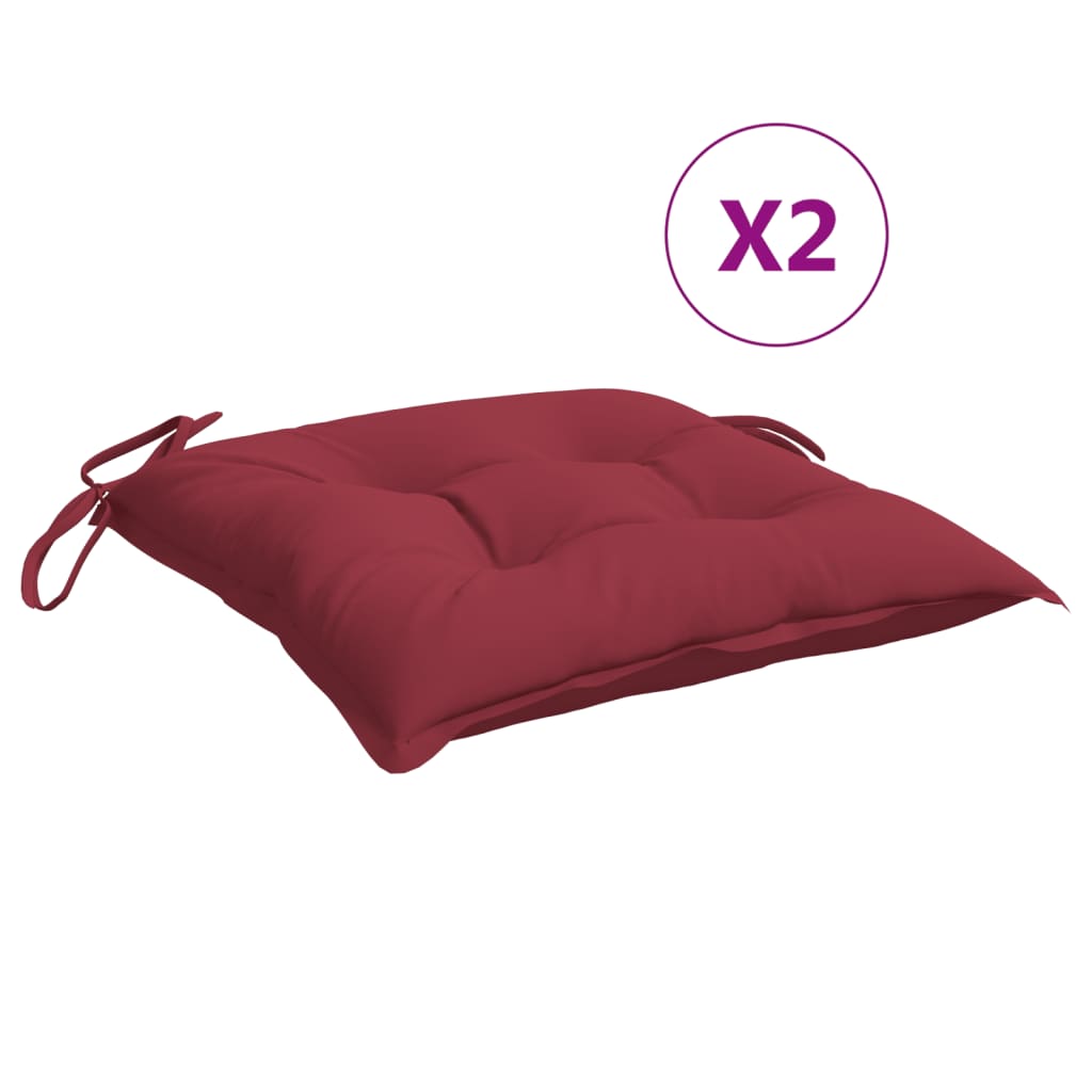 Cuscini per Pallet 2 pz Rosso Vino 50x50x7 cm Tessuto Oxford - homemem39