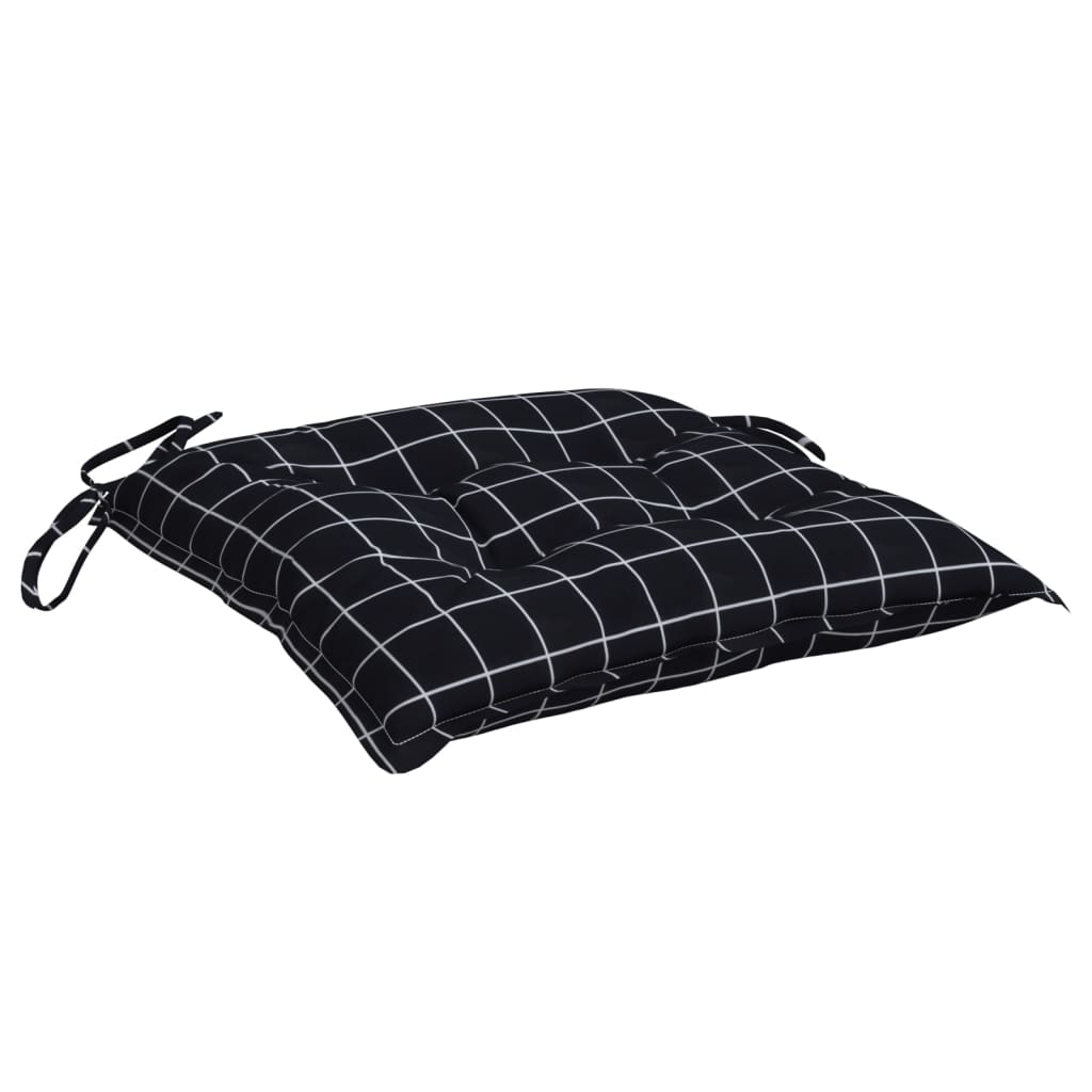 Cuscini per Sedia 4 pz a Quadri Neri 50x50x7 cm Tessuto Oxford | homemem39