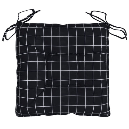 Cuscini per Sedia 4 pz a Quadri Neri 50x50x7 cm Tessuto Oxford | homemem39