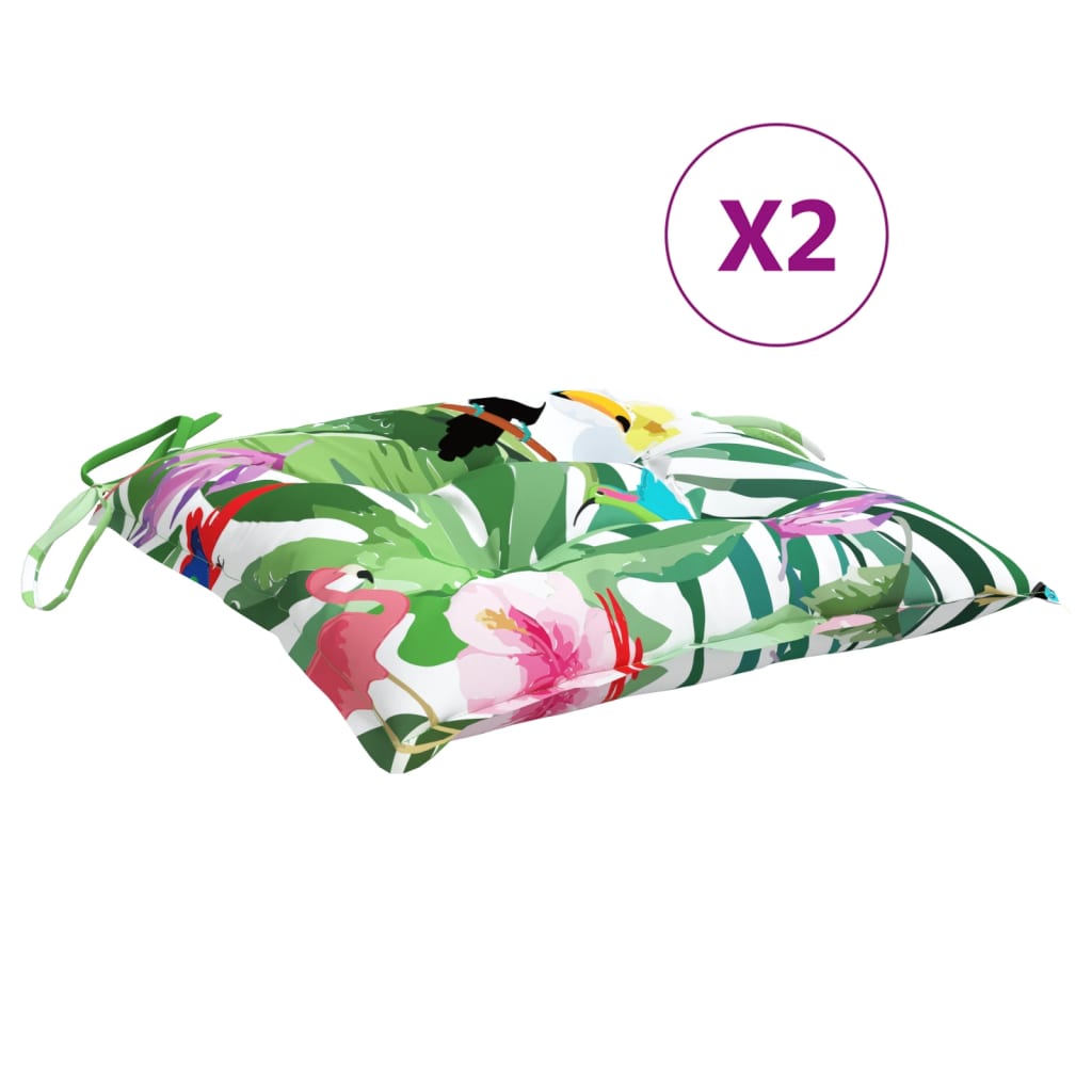 Cuscini per Sedia 2 pz Multicolore 50x50x7 cm in Tessuto Oxford | homemem39