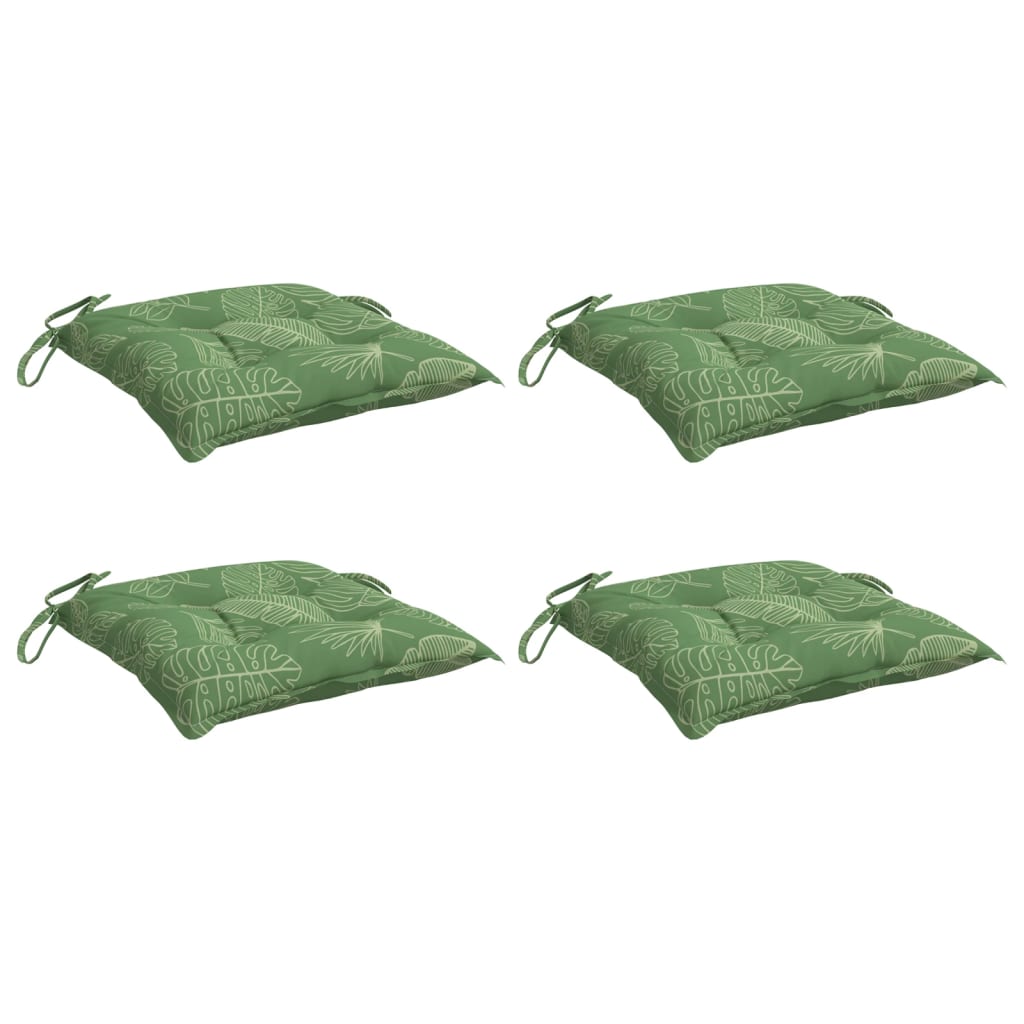 Cuscini per Sedia 4pz Motivo a Foglie 50x50x7 cm Tessuto