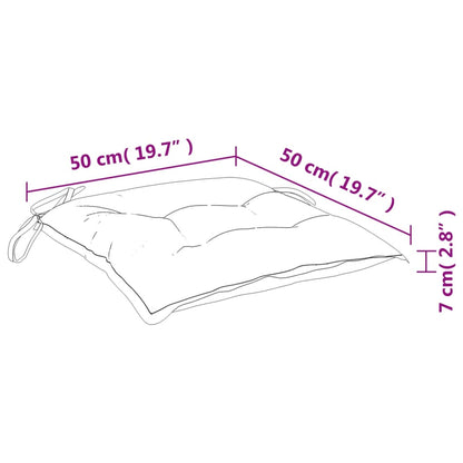Cuscini per Sedia 4pz Motivo a Foglie 50x50x7 cm Tessuto