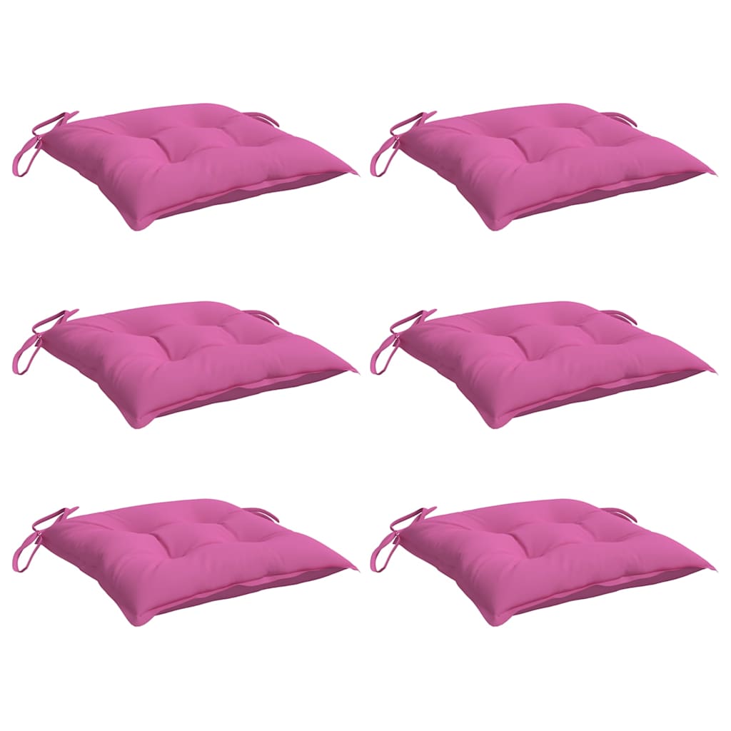 Cuscini per Sedia 6 pz Rosa 50x50x7 cm in Tessuto Oxford