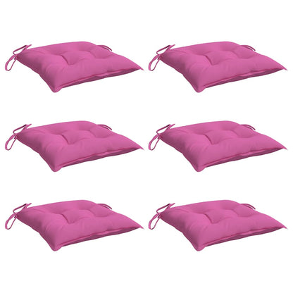 Cuscini per Sedia 6 pz Rosa 50x50x7 cm in Tessuto Oxford